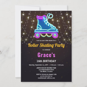 Fun Roller Skaten Birthday Party Einladung