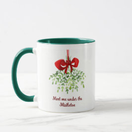 Fun Romantic Meet under Mistletoe Zitat Weihnachte Tasse