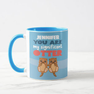 Fun romantische bedeutende OTTER Wortpuff Brust Br Tasse