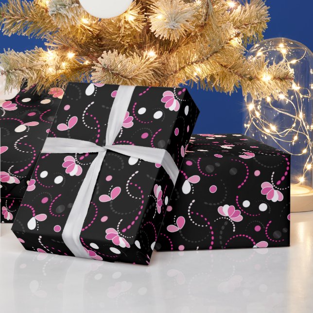 Fun Rosa Abstrakt (Ändern Sie die Hintergrundfarbe Geschenkpapier (Feiertage)