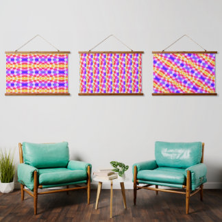 Fun rosa Muster Geometrie Abstrakt Moderne Wandteppich Mit Holzrahmen