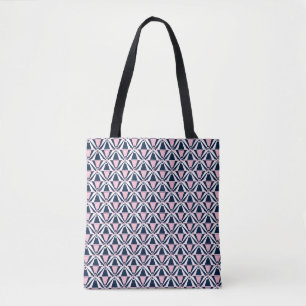 Fun rosa und blaues Muster Tasche