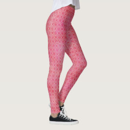 Fun rosa und weiße geometrische Muster Leggings