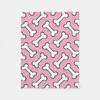 Fun Rosa und weiße Knochen Muster Dog Blanket Fleecedecke