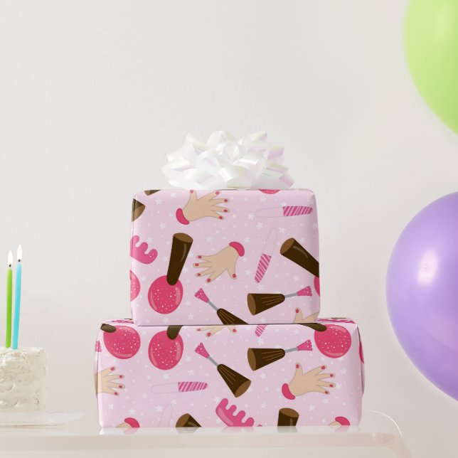 Fun rosa Wellness-Center Muster Party Packpapier (Partygeschenke)