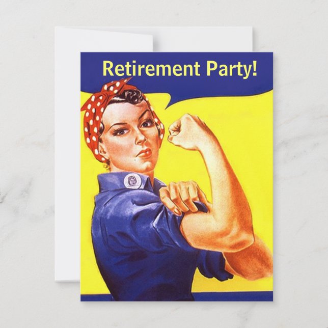 Fun Rosie The Riveter Retirement Party Einladungen (Vorderseite)