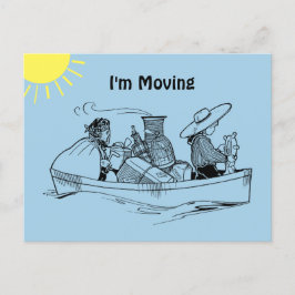 Fun Row Boat Blue Ich bin bewegend Ankündigungspostkarte