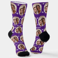 Fun Royal Lila Newlyweds Foto Pattern
