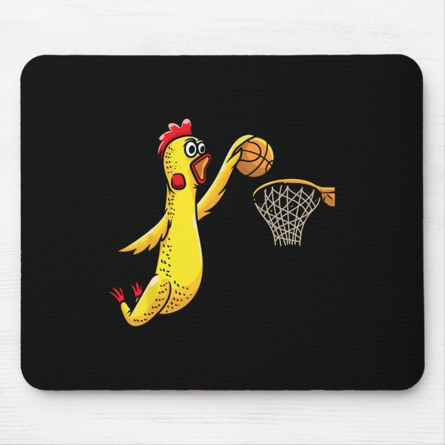 Fun Rubber Chicken Playing Basketball Sport Mousepad (Vorne)