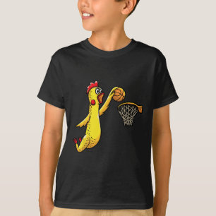 Fun Rubber Chicken Playing Basketball Sport T-Shirt