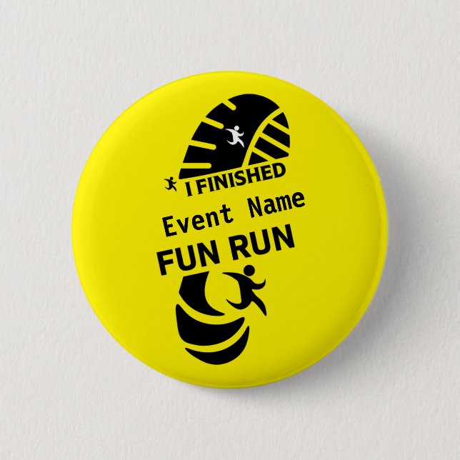 Fun Run Event verursacht Wohltätigkeit Werbeaktion Button (Vorderseite)