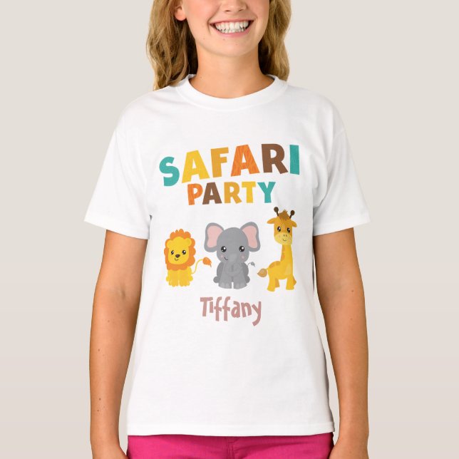 Fun Safari Geburtstagskind T-Shirt (Vorderseite)
