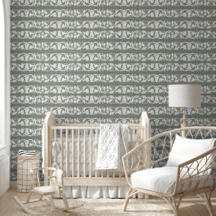 Fun Sage Green Creepy Face Minimalistisch Tapete