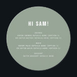 Fun Sage Green Guest Name Platzkarte Wedding Menu Menükarte<br><div class="desc">Fun Monochrome Gastname Platzkarte Wedding Menü Kann vollständig auf Ihre Anzug Ihre Bedürfnisse angepasst werden. © Gorjo Designs. Made for you via Zazzle Plattform. // Sie suchen passende Artikel? Andere Schreibwaren aus dem Set, die im Bereich "Sammlungen" meines Ladens erhältlich sind. // Benötigen Sie Hilfe bei der Anpassung Ihres Designs?...</div>