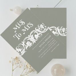 Fun Sage Green Minimalistisch Brautparty Einladung