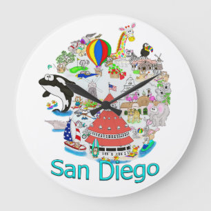 Fun San Diego Kalifornien Große Wanduhr