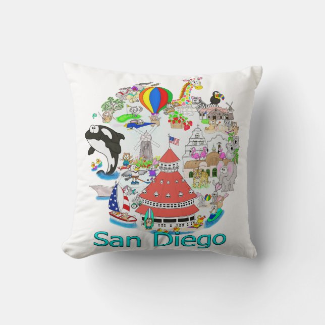 Fun San Diego Kalifornien Kissen (Vorderseite)