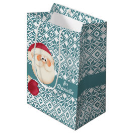 Fun Santa Claus Individuelle Name Weihnachten Mittlere Geschenktüte