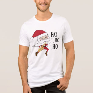 Fun Santa Playing Saxophone Whimsical Niedlich Mus Tri-Blend Shirt