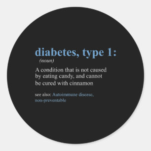 Fun Sarcasm T1D Diabetes Definition Bewusstsein Runder Aufkleber