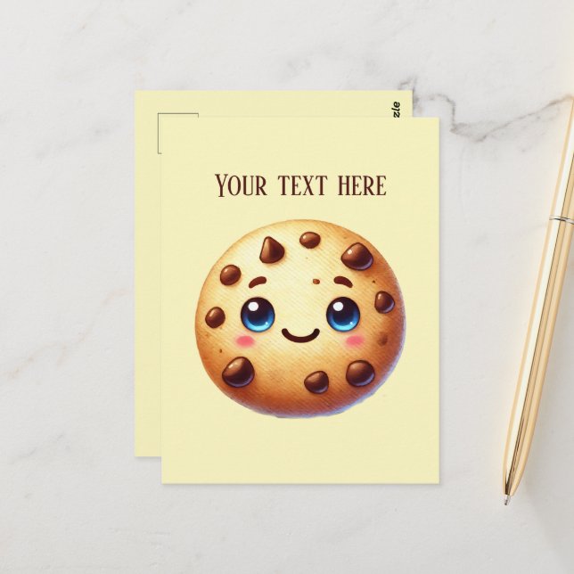 Fun Schokolade Chip hinzufügen Nachricht Postkarte (Vorderseite/Rückseite Beispiel)