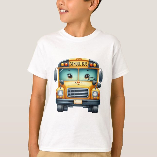Fun School Bus Design für Kinder T-Shirt (Vorderseite)