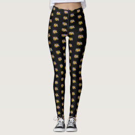 Fun School Bus Driver Party Leggings Motif