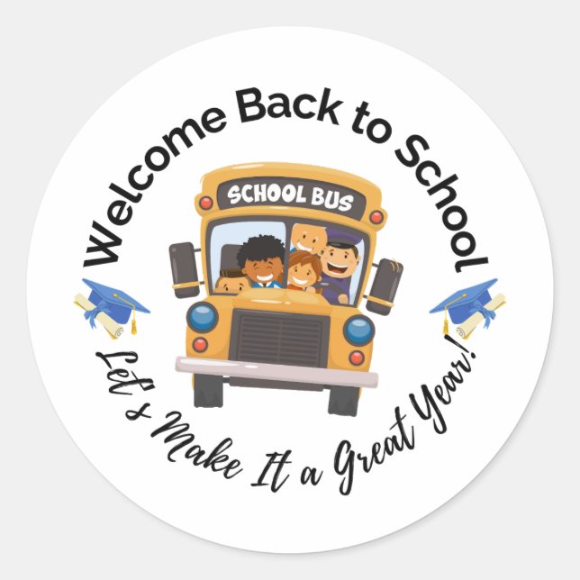 Fun School Bus Sticker for Kids (Vorderseite)