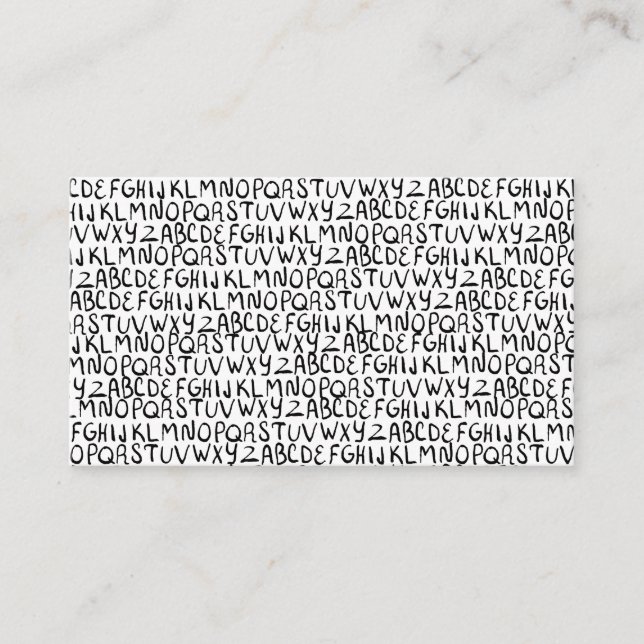 Fun Schriftart Muster - handgezeichnete Schriftart Visitenkarte (Vorderseite)