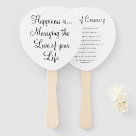 Fun Schwarz-weiß Typografy Quote Wedding Programm Fächer