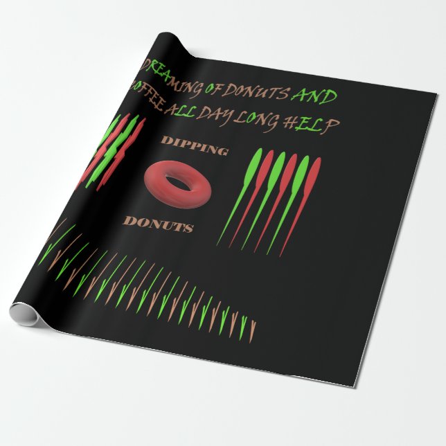 Fun schwarzes Halogengeschenk mit Text Geschenkpapier (Ungerollt)