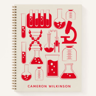 Fun Science Chemistry Laboratory Custom Red Notizbuch
