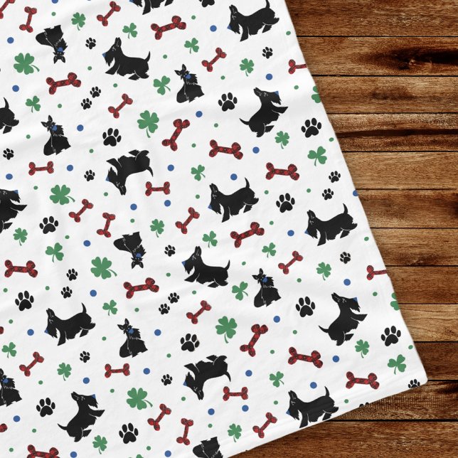 Fun Scottie Kleeblatts Lucky Colorful Niedlich Fleecedecke (Von Creator hochgeladen)