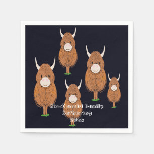 Fun Scottish Highland Cow Party Serviette
