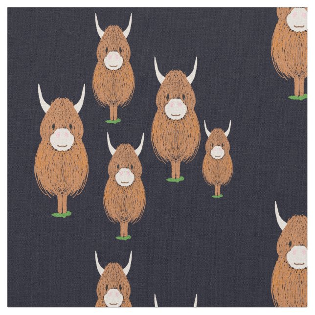 Fun Scottish Highland Cow Stoff (Nahaufnahme)