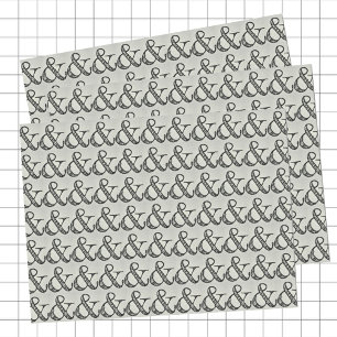 Fun Scribbled Ampersand Schild Schwarz & Grau Seidenpapier