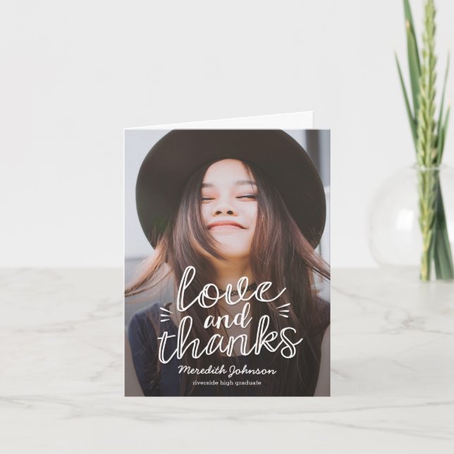 Fun Script Abschluss Vielen Dank Karte (Vorderseite)