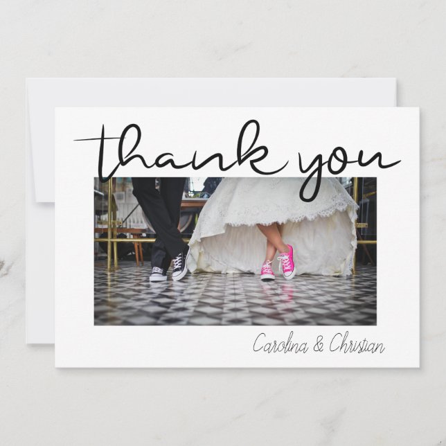 Fun Script Vielen Dank für Ihre Hochzeitskarte Dankeskarte (Vorderseite)