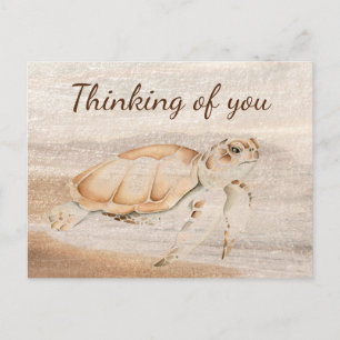 Fun Sea Turtle Süße Tier Kunst Denken Sie an Sie Postkarte