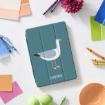 Fun Seagull iPad Pro Cover<br><div class="desc">Eine vom Ozean stehende,  seichte Möwe. Ideal für alle,  die Vögel und die Küste lieben. Ändern oder entfernen Sie den Namen,  der angepasst werden soll.</div>