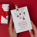 Fun Secret Santa Gift Exchange Party Einladung<br><div class="desc">Feiern Sie die Jahreszeit des Geben mit einer Touch von Launen und Nostalgie durch diese geheime Santa Gift Exchange Einladung. Dieses Design mit charmanten Ornamenten im Vintagen Stil - vom spielerischen Weihnachtsmann bis zu farbenfrohen Bauern und einem zarten Hirsch - spiegelt den Urlaubsspass mit einem modernen und nostalgischen Flair wider....</div>