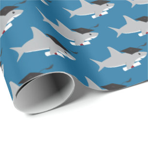 Fun Shark Abschluss Geschenkpapier
