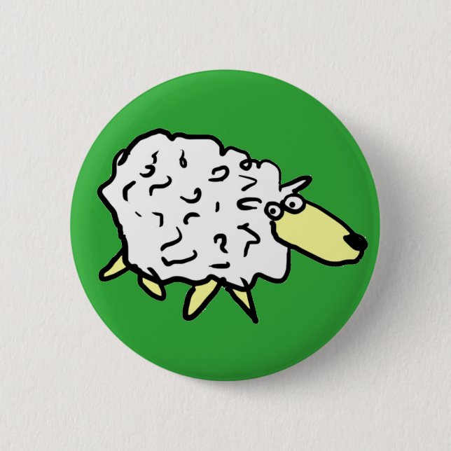 Fun Sheep im Stil eines Cartoon Button (Vorderseite)