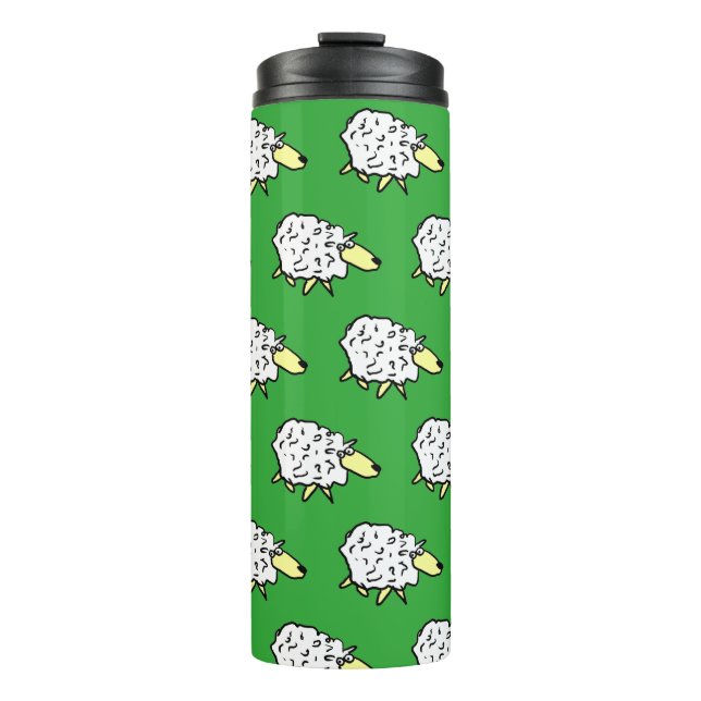 Fun Sheep im Stil eines Cartoon Thermosbecher (Vorderseite)