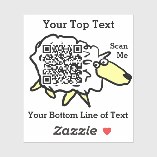 Fun Sheep QR Code Aufkleber (Blatt)