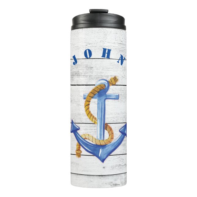 Fun Ships Anker Personalisiert Thermosbecher (Vorderseite)