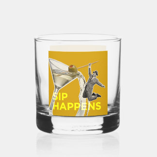 Fun "Sip Happens" cocktail glass Whiskyglas