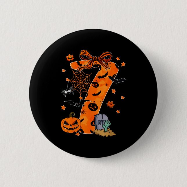 Fun Six Seven 6 7 Meme Design Couples Halloween  Button (Vorderseite)