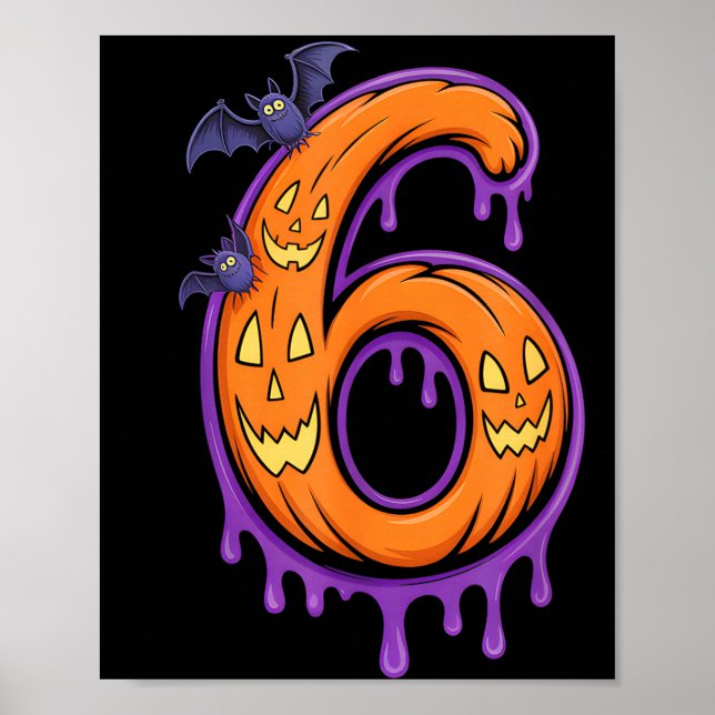 Fun Six Seven 6 7 Meme Design Couples Halloween  Poster (Vorne)