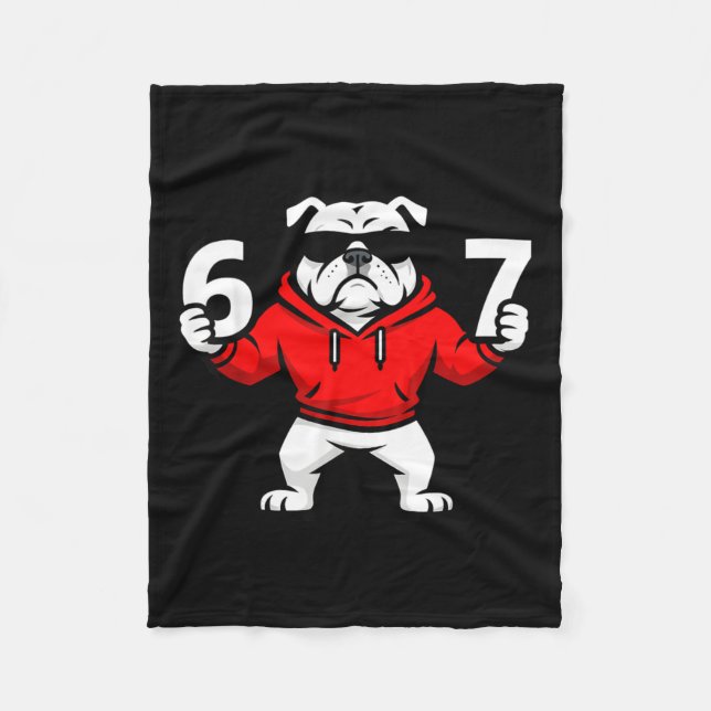Fun Six Seven Meme Bulldogs Number 6 And 7  Fleecedecke (Vorderseite)